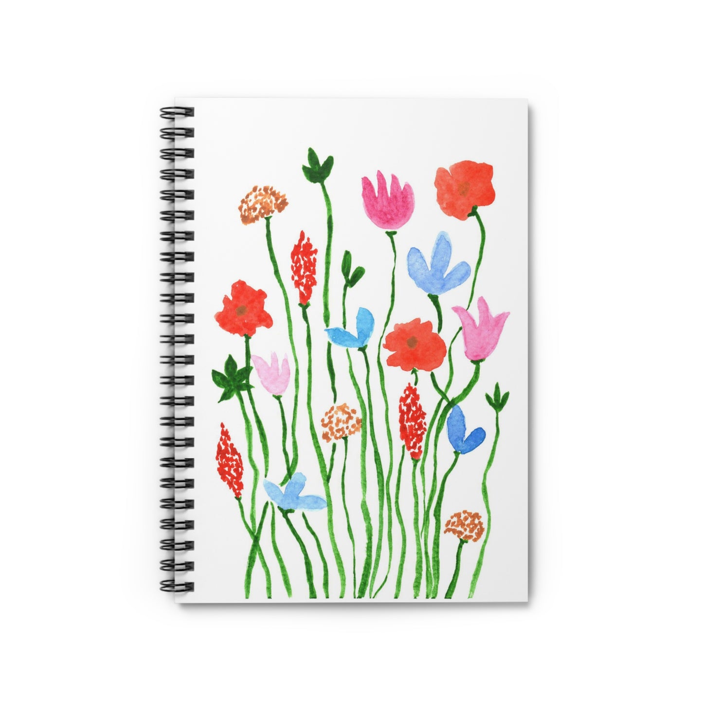 whimsical flowers spiral notebook