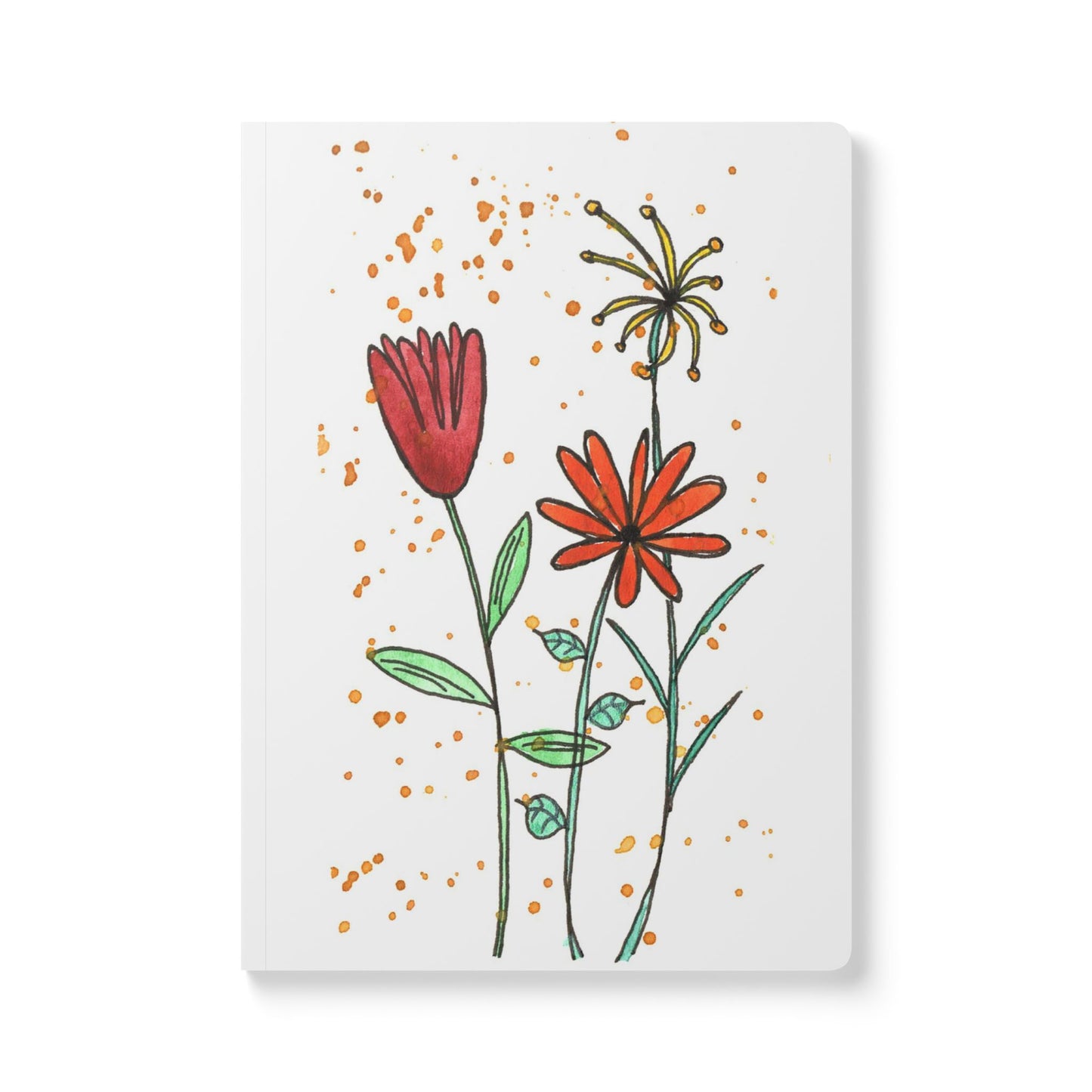 wildflower splatter softcover journal
