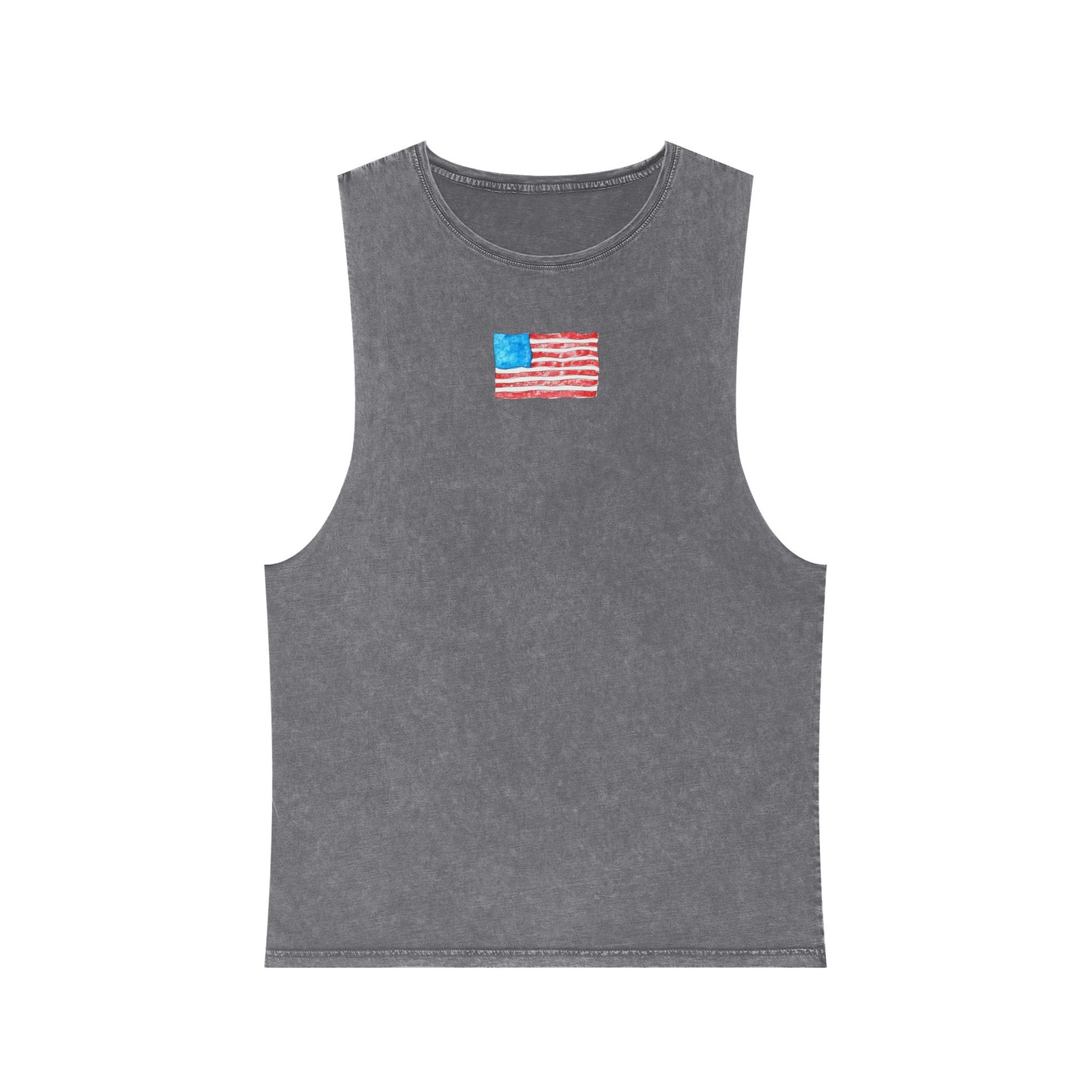 american flag unisex stonewash tank top