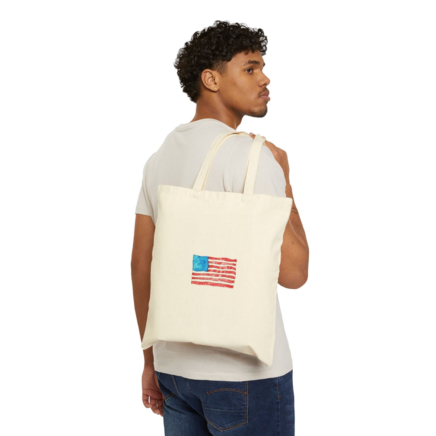 patriotic cotton canvas tote bag