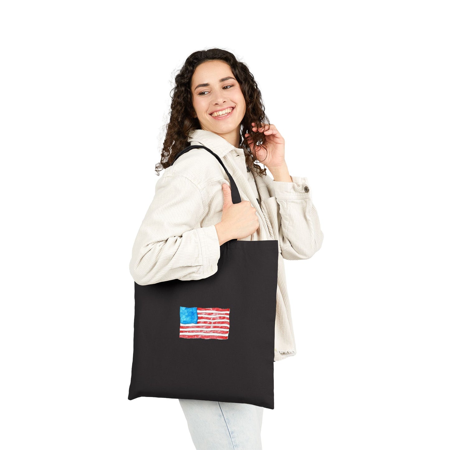 patriotic cotton canvas tote bag