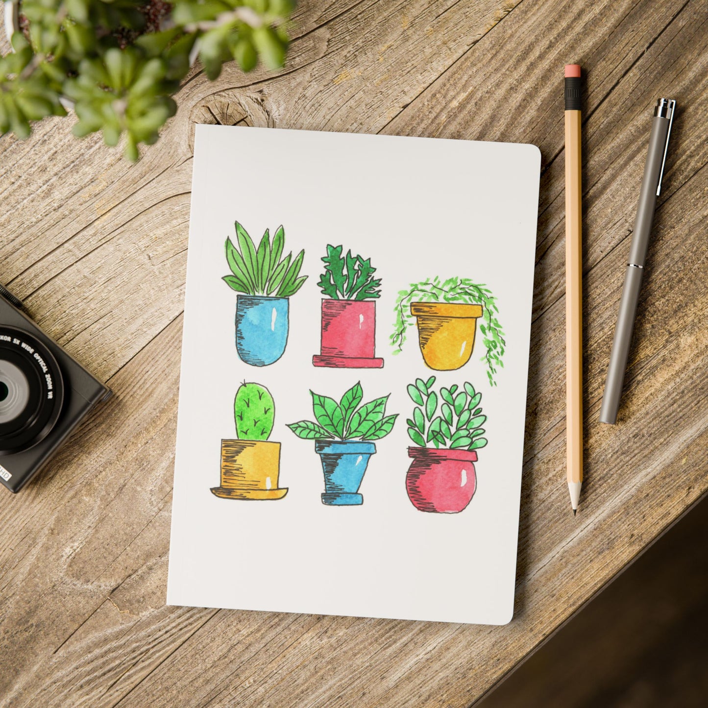 potted plants softcover journal