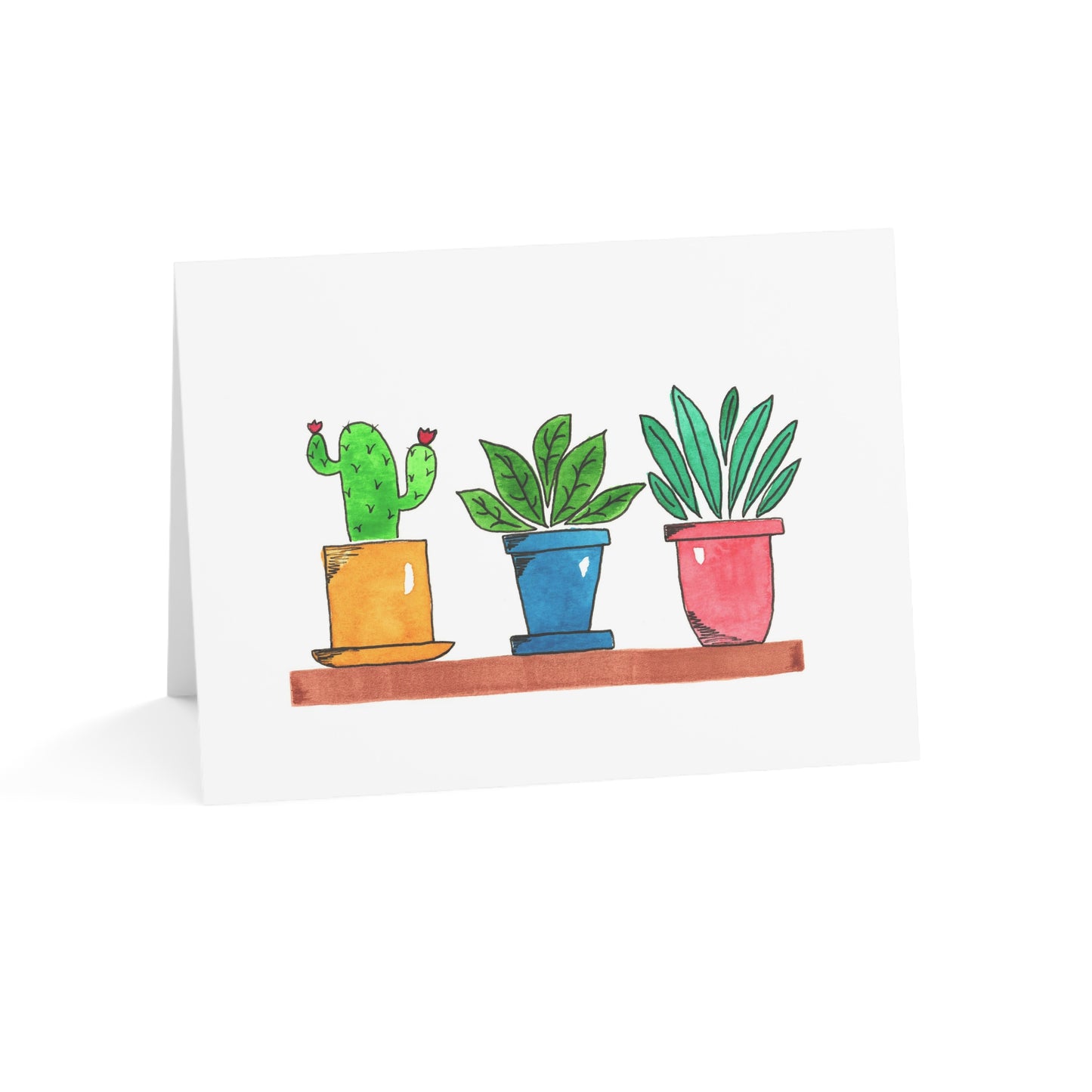 potted plants greeting card - set of 10, 30, or 50