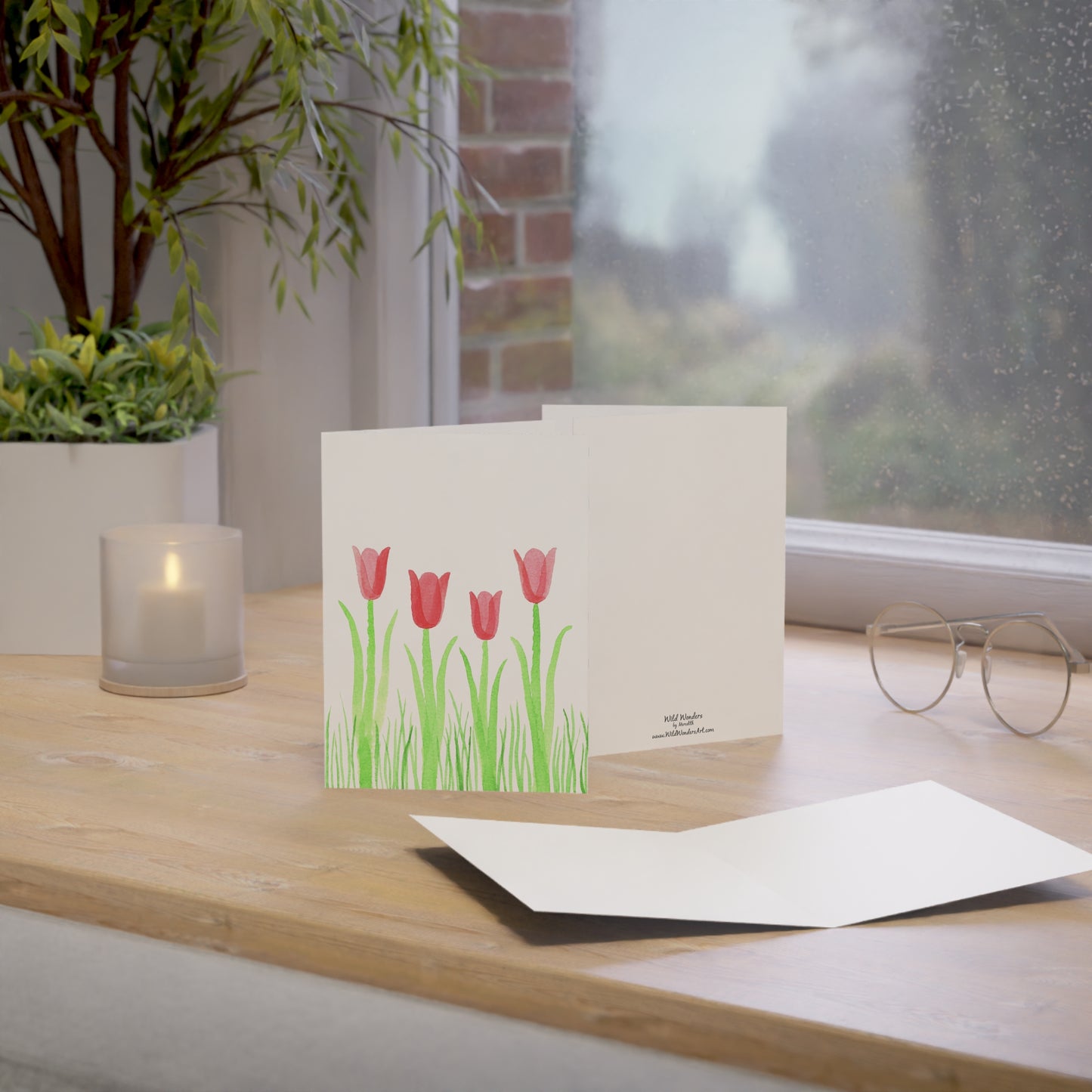 tulips greeting card - set of 10, 30, or 50