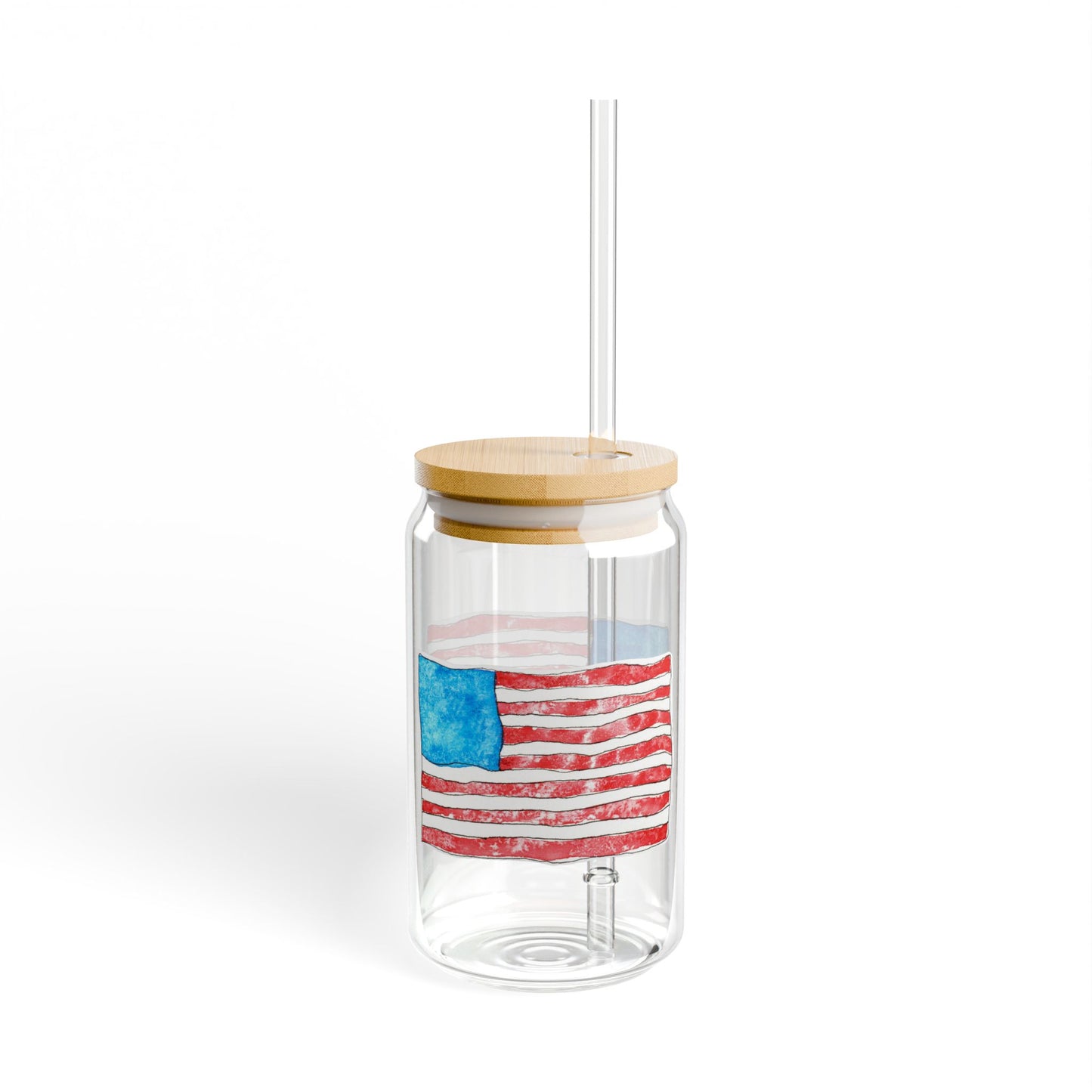 american flag glass