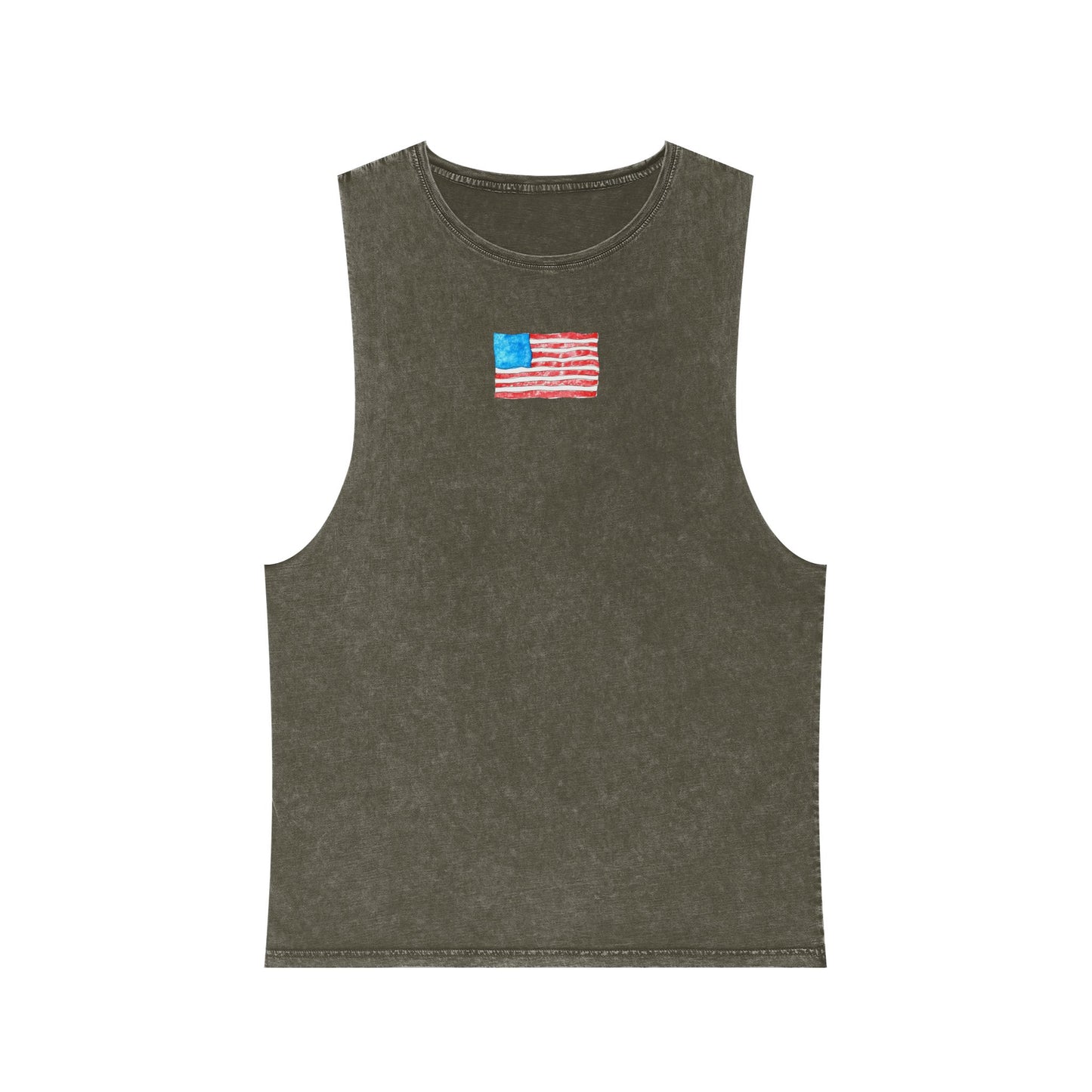 american flag unisex stonewash tank top