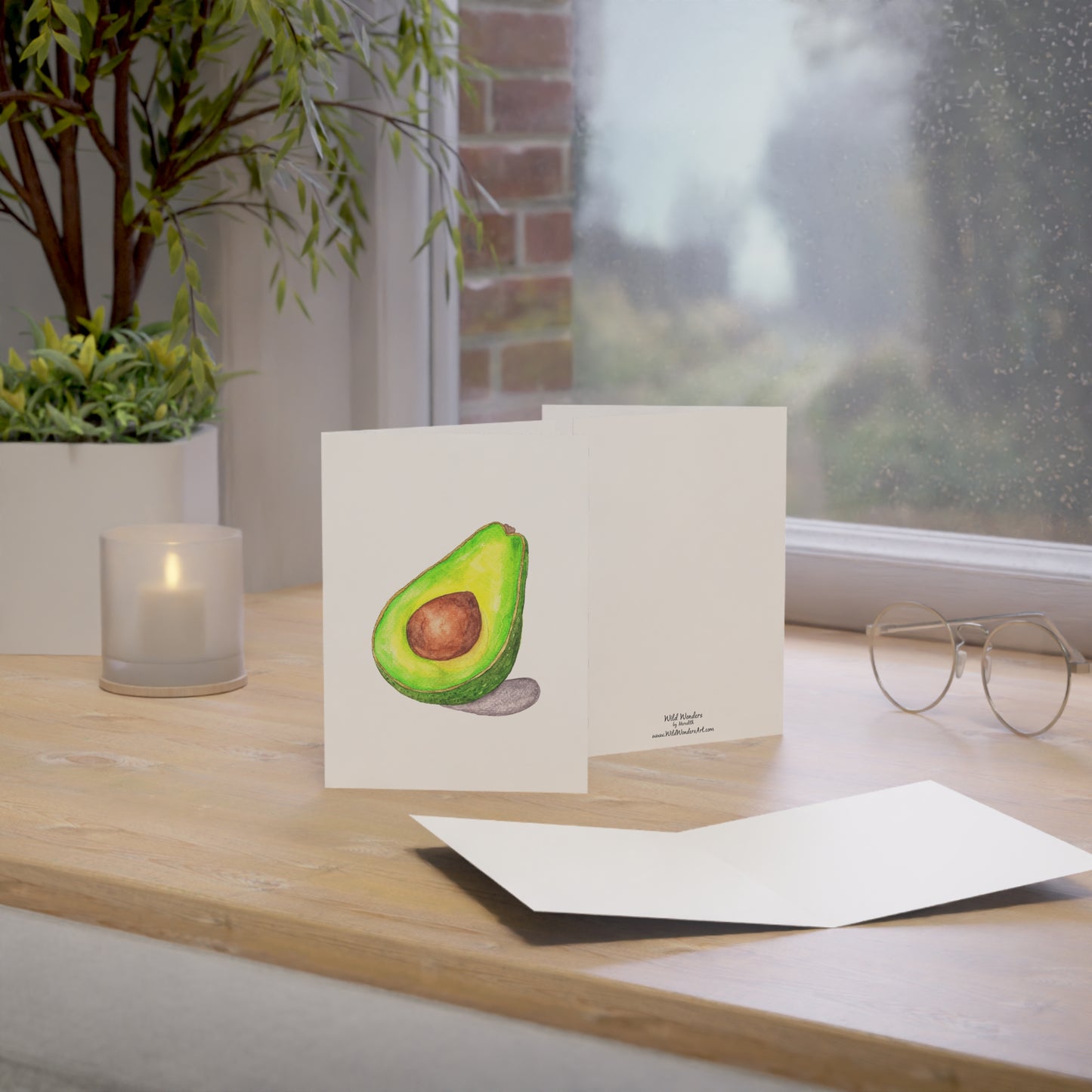 avocado greeting card - set of 10, 30, or 50