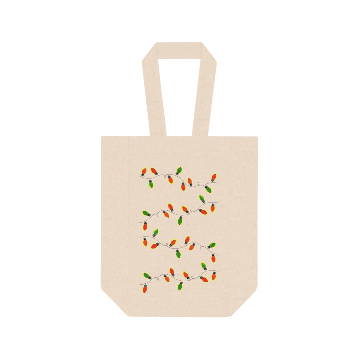 double wine tote — holiday string lights wine carrier