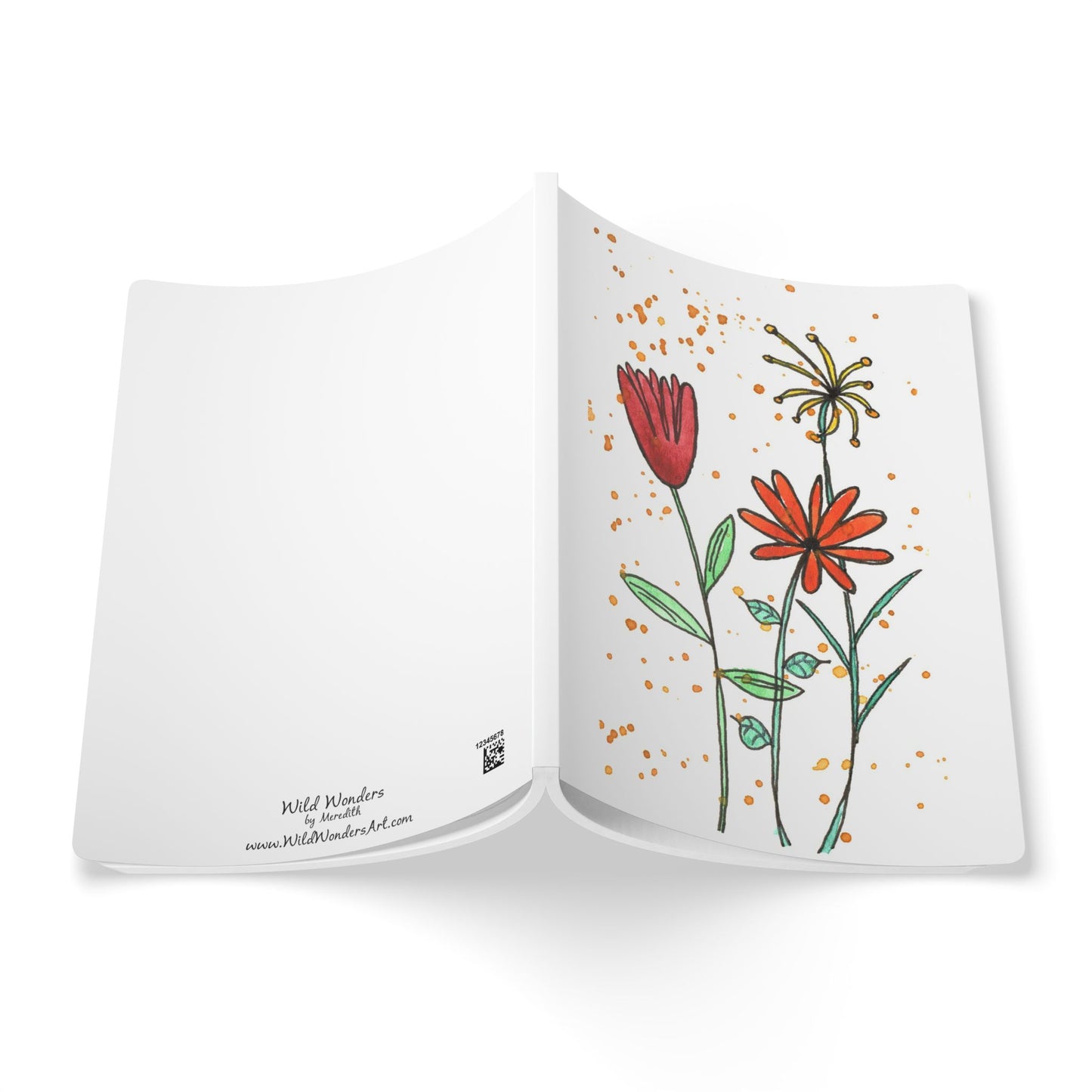 wildflower splatter softcover journal