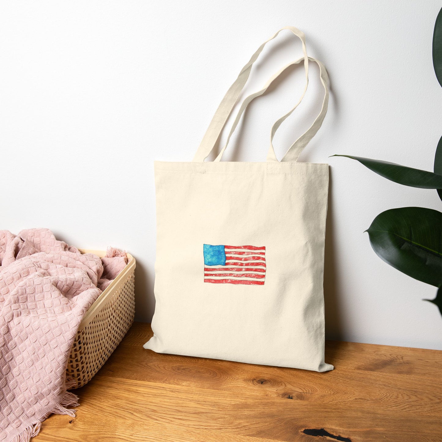 patriotic cotton canvas tote bag