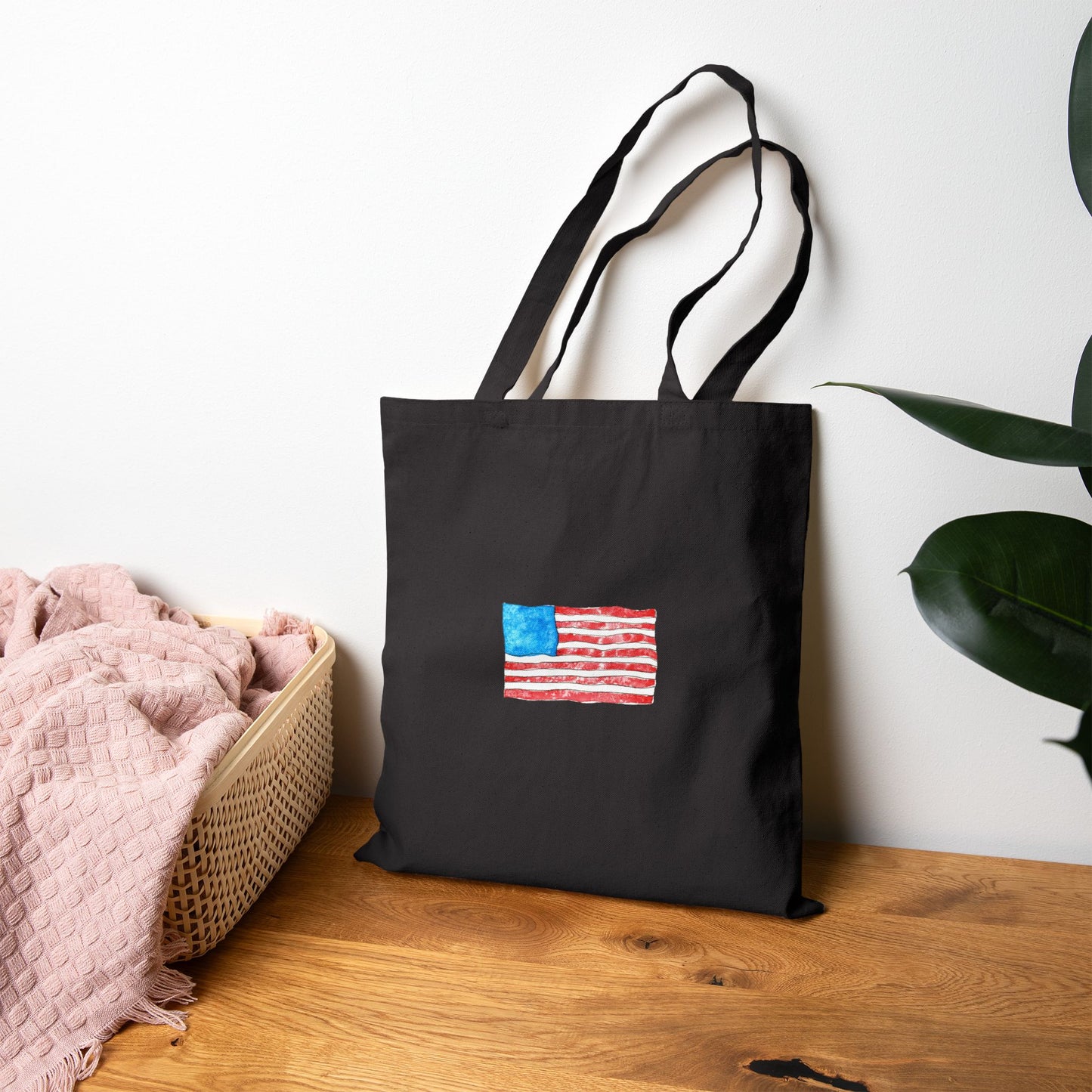 patriotic cotton canvas tote bag