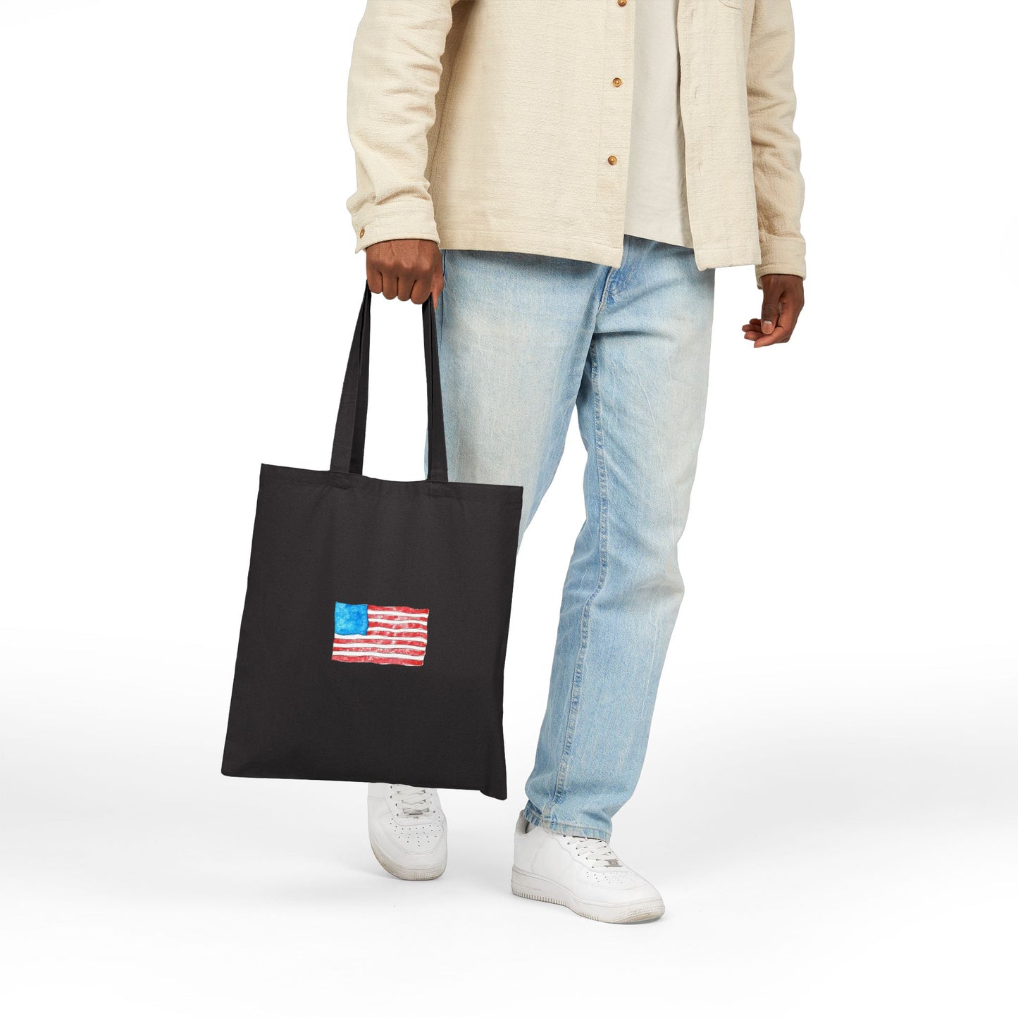 patriotic cotton canvas tote bag