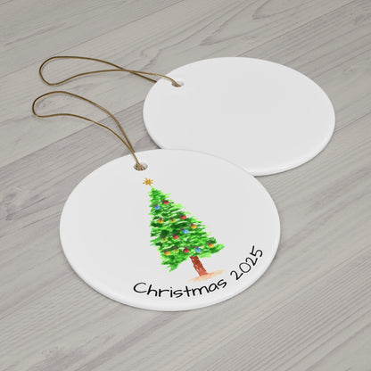 Ceramic Christmas Ornament — Christmas 2025 Tree Holiday Keepsake