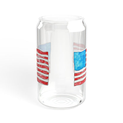 American Flag Glass