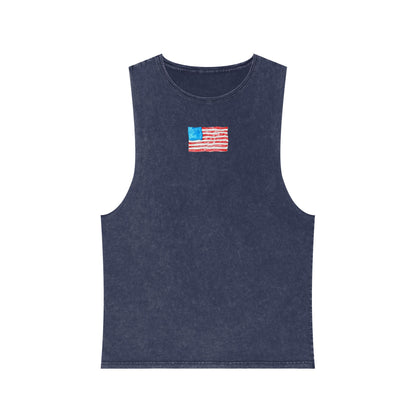 American Flag Unisex Stonewash Tank Top