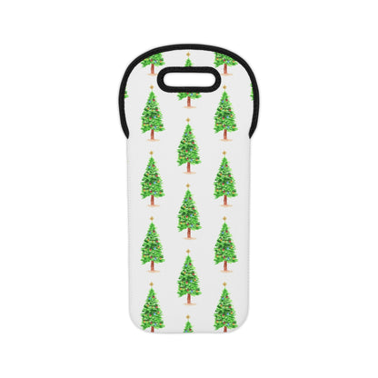 Wine Tote Bag — Watercolor Christmas Tree Insulated Wine Carrier