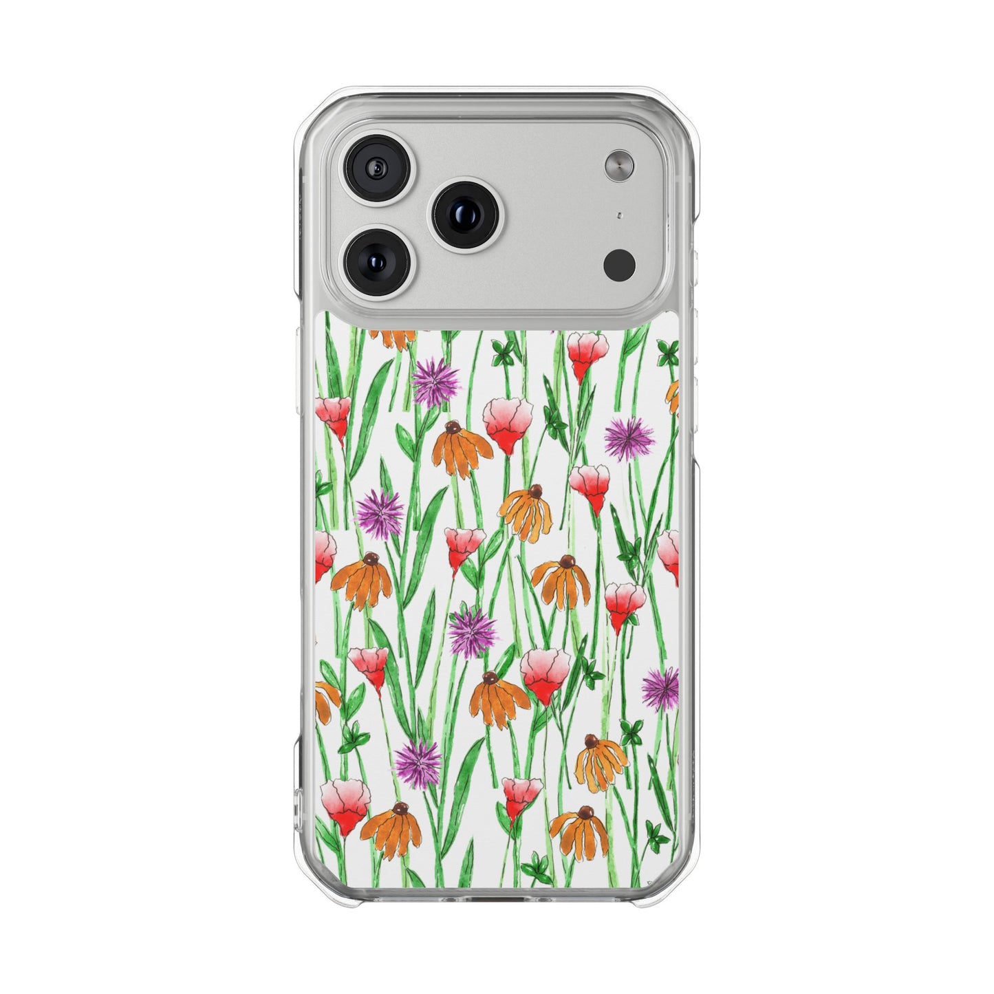 wildflower garden — clear phone case, magsafe® compatible
