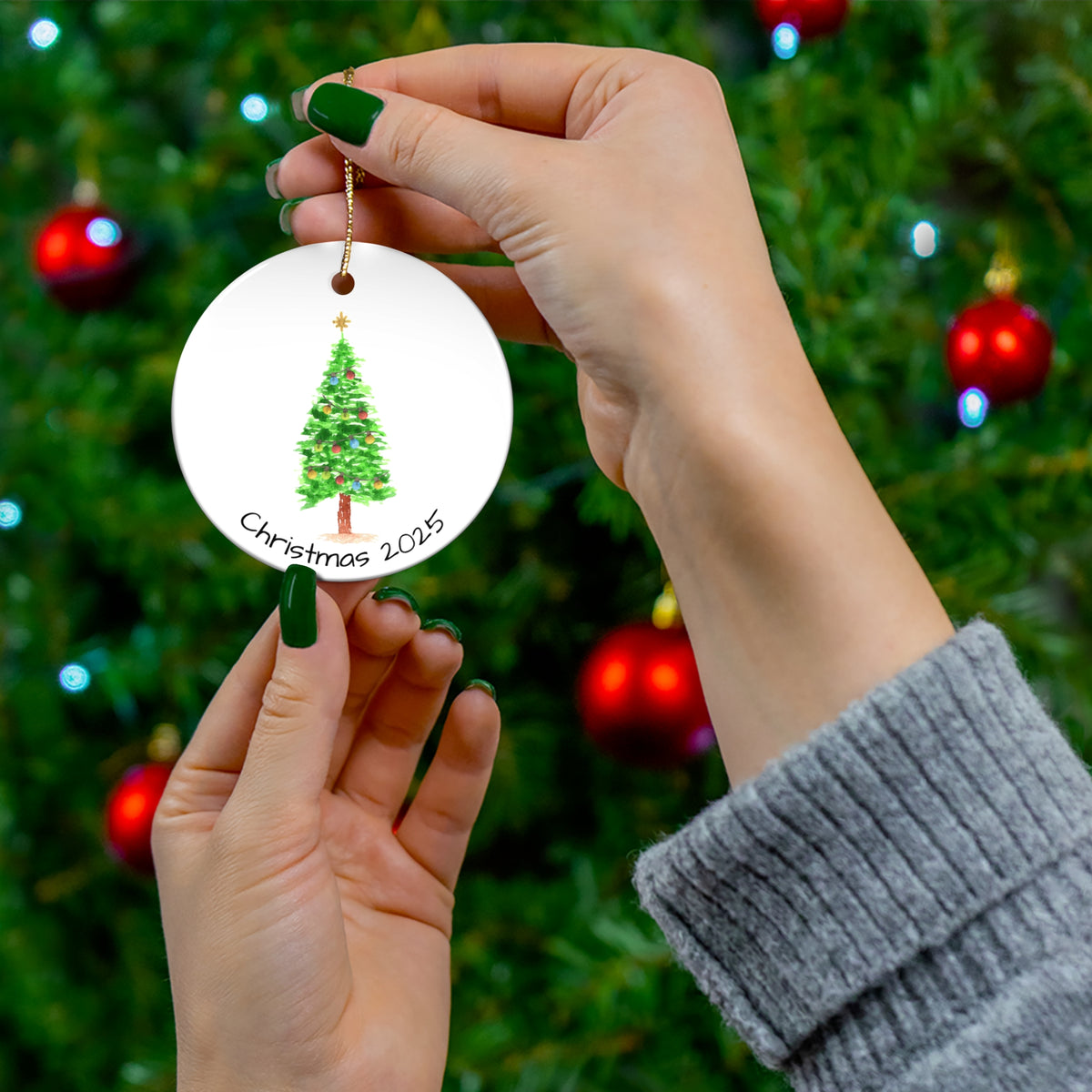 ceramic christmas ornament — christmas 2025 tree holiday keepsake