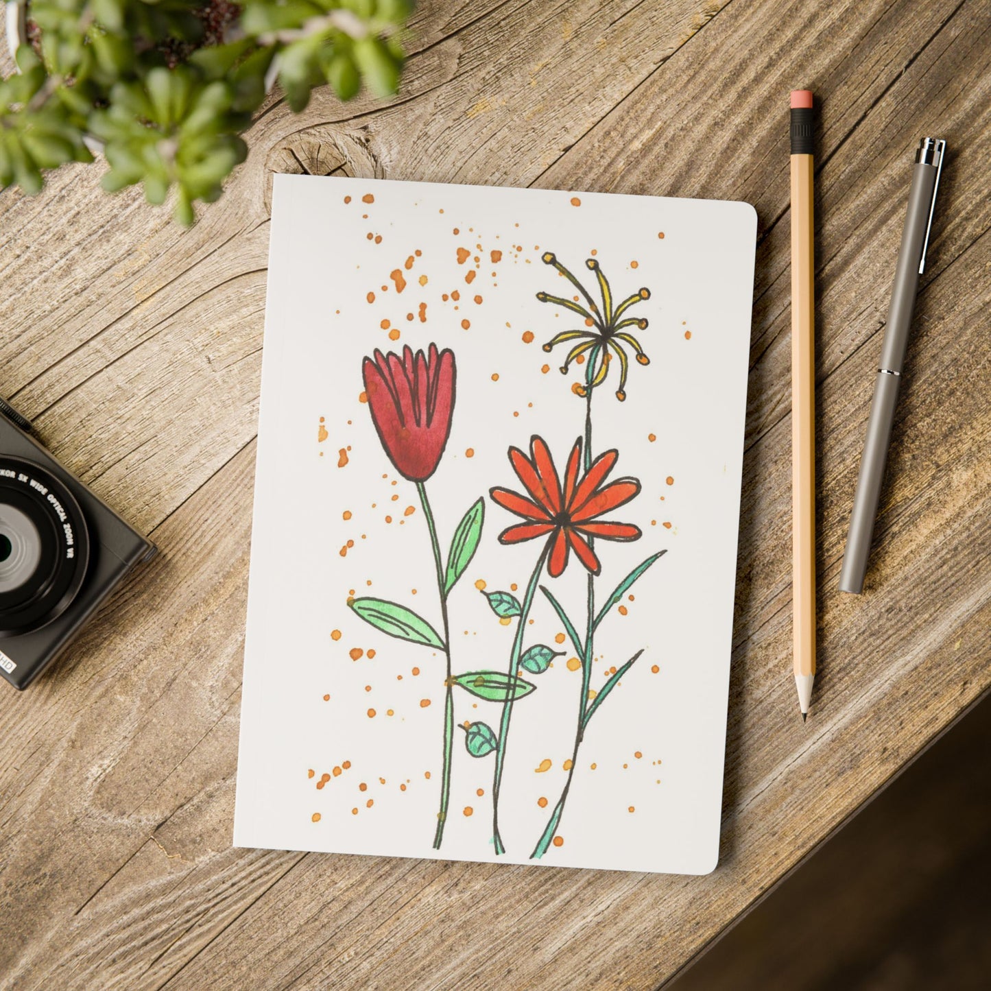 wildflower splatter softcover journal