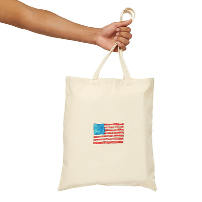 Patriotic Cotton Canvas Tote Bag