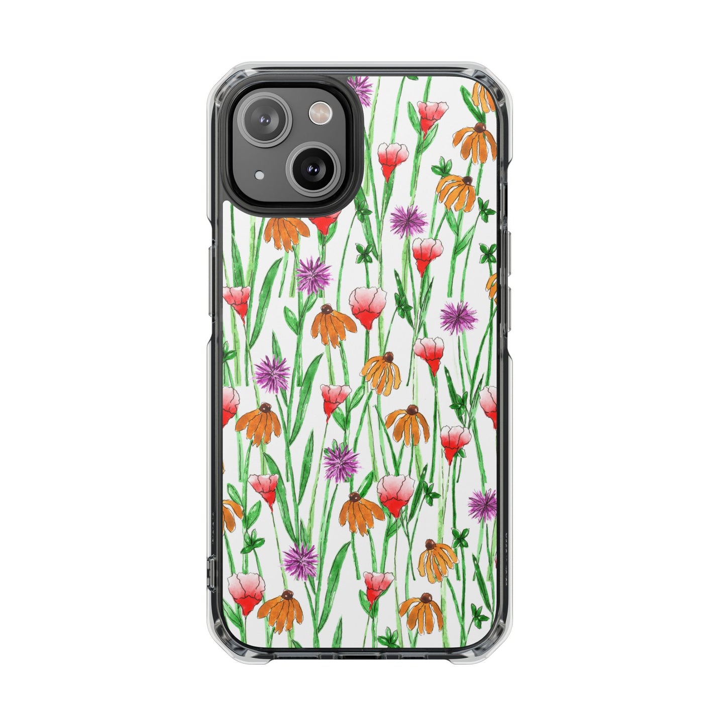 wildflower garden — clear phone case, magsafe® compatible