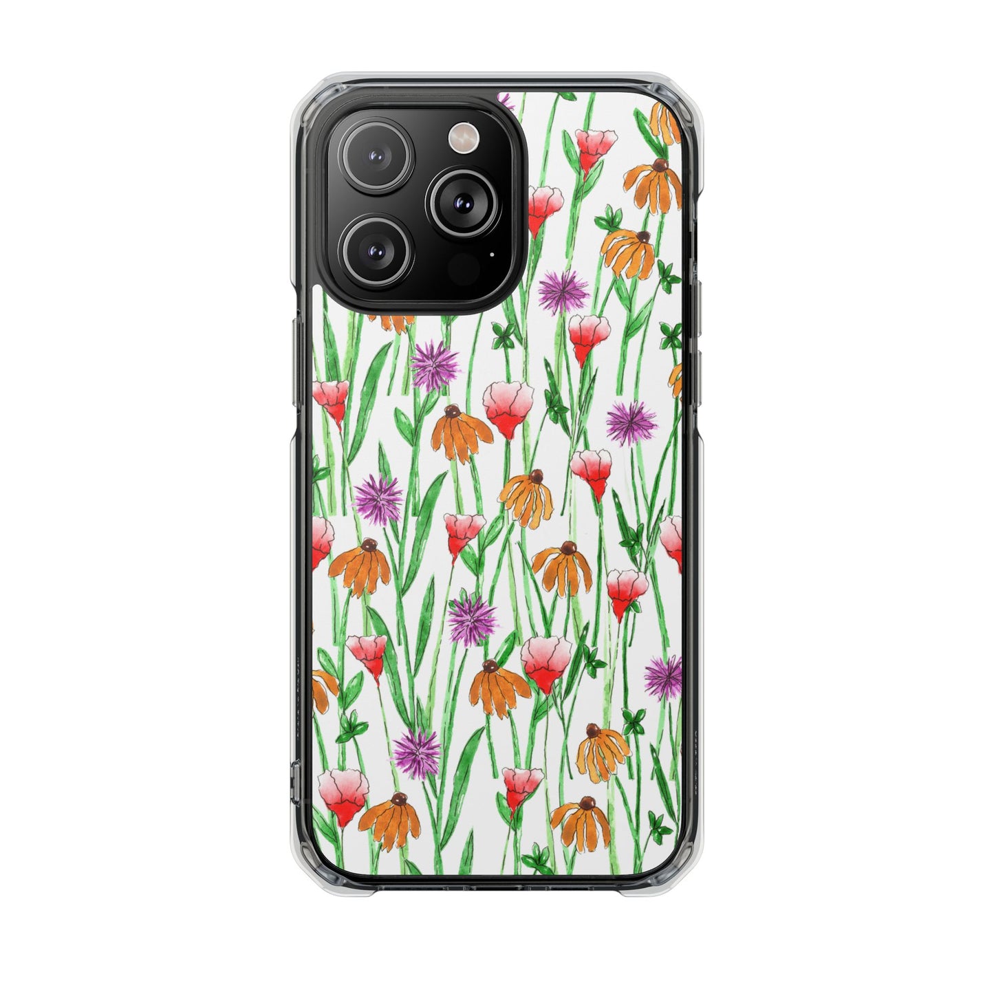wildflower garden — clear phone case, magsafe® compatible