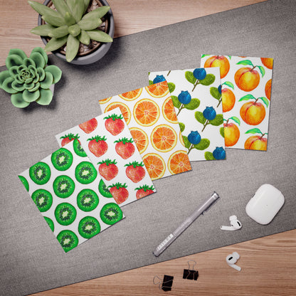 Freshly Picked Watercolor Fruit Greeting Cards — Set of 5