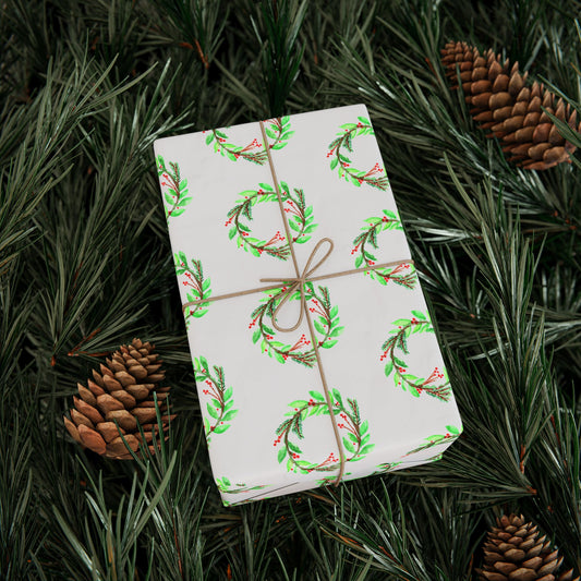 Holiday Wreath Wrapping Paper Roll
