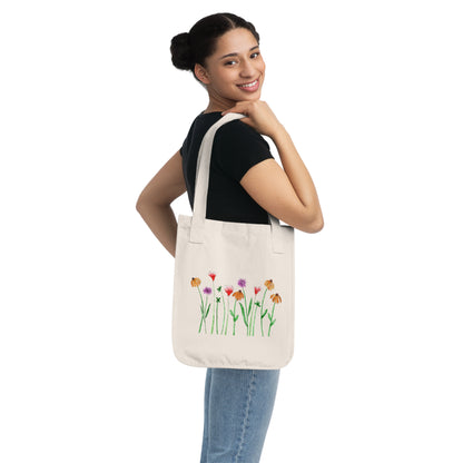 Wildflower Garden Mini Canvas Tote Bag — 100% Organic Cotton