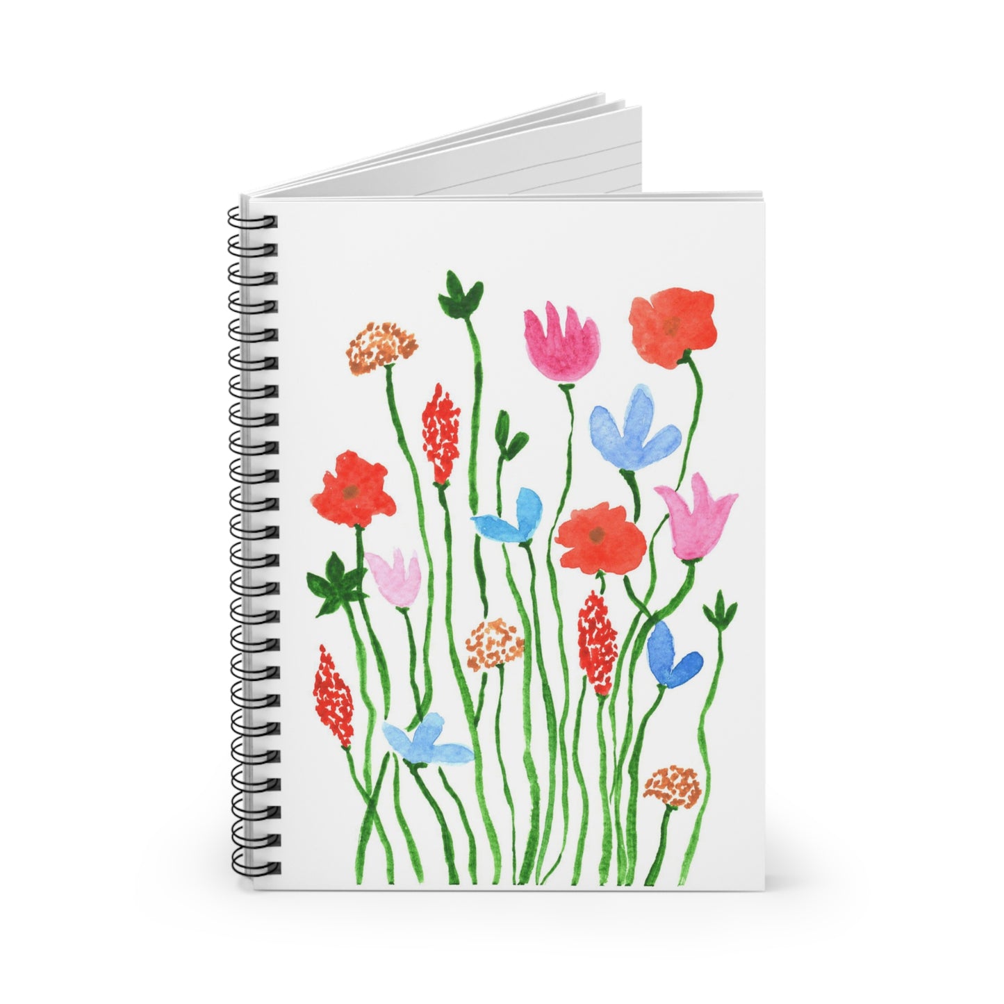 whimsical flowers spiral notebook