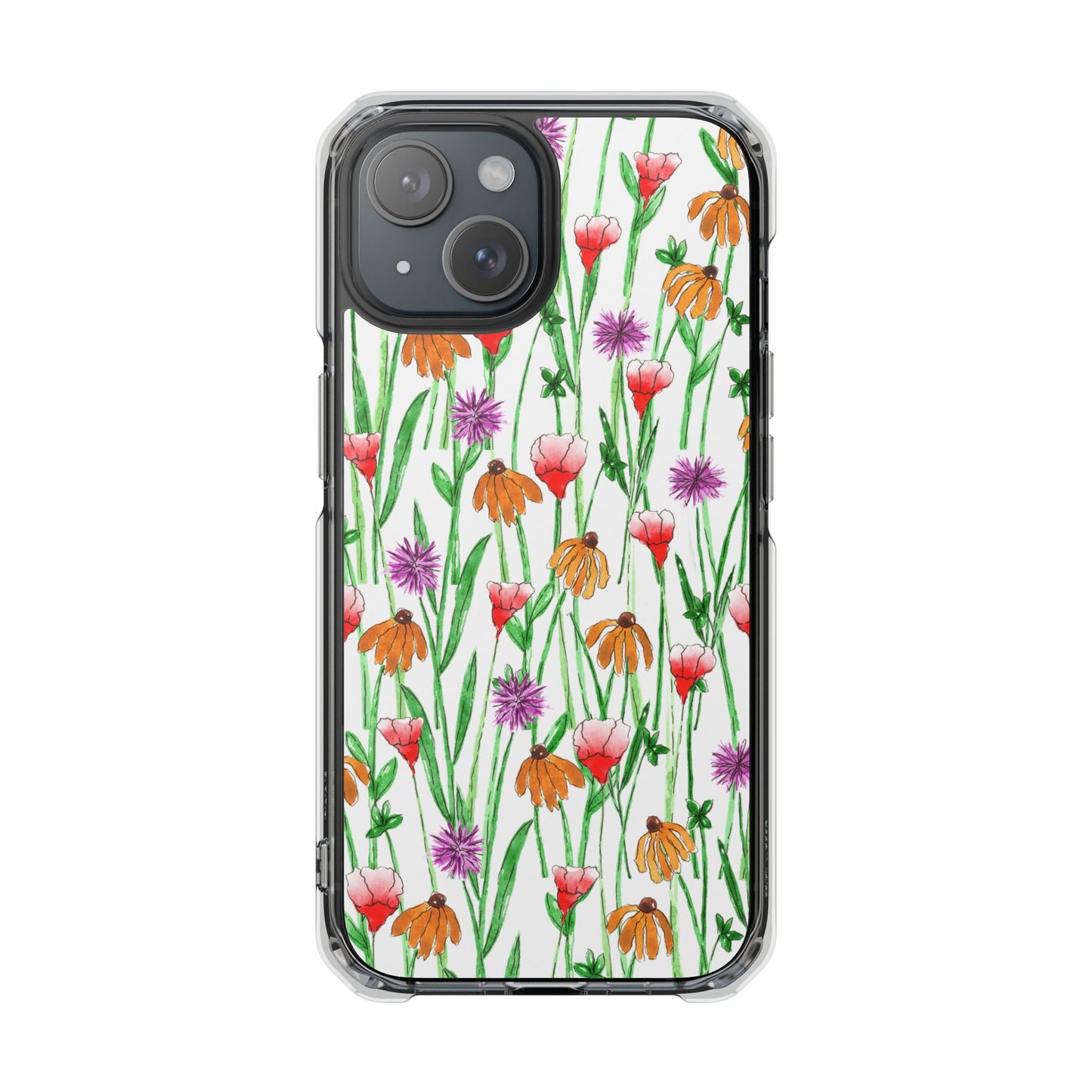 wildflower garden — clear phone case, magsafe® compatible