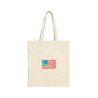 Patriotic Cotton Canvas Tote Bag
