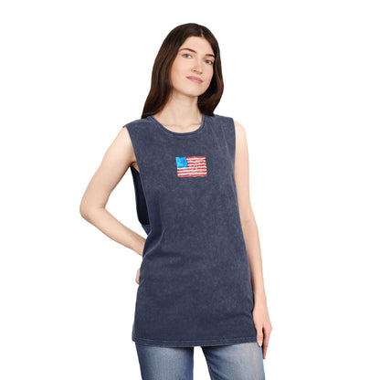 American Flag Unisex Stonewash Tank Top