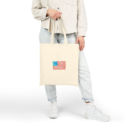 Patriotic Cotton Canvas Tote Bag