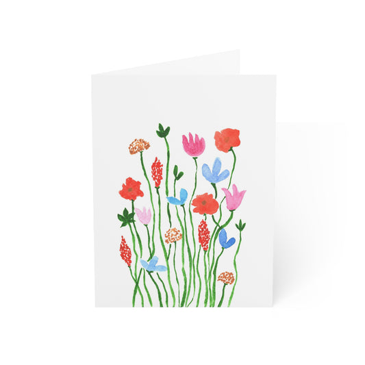 Whimsical Flowers Greeting Card - Set of 10, 30, or 50