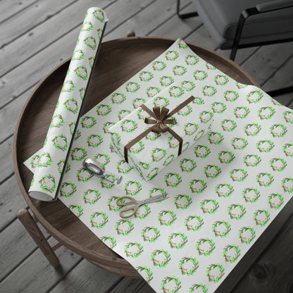 Holiday Wreath Wrapping Paper Roll